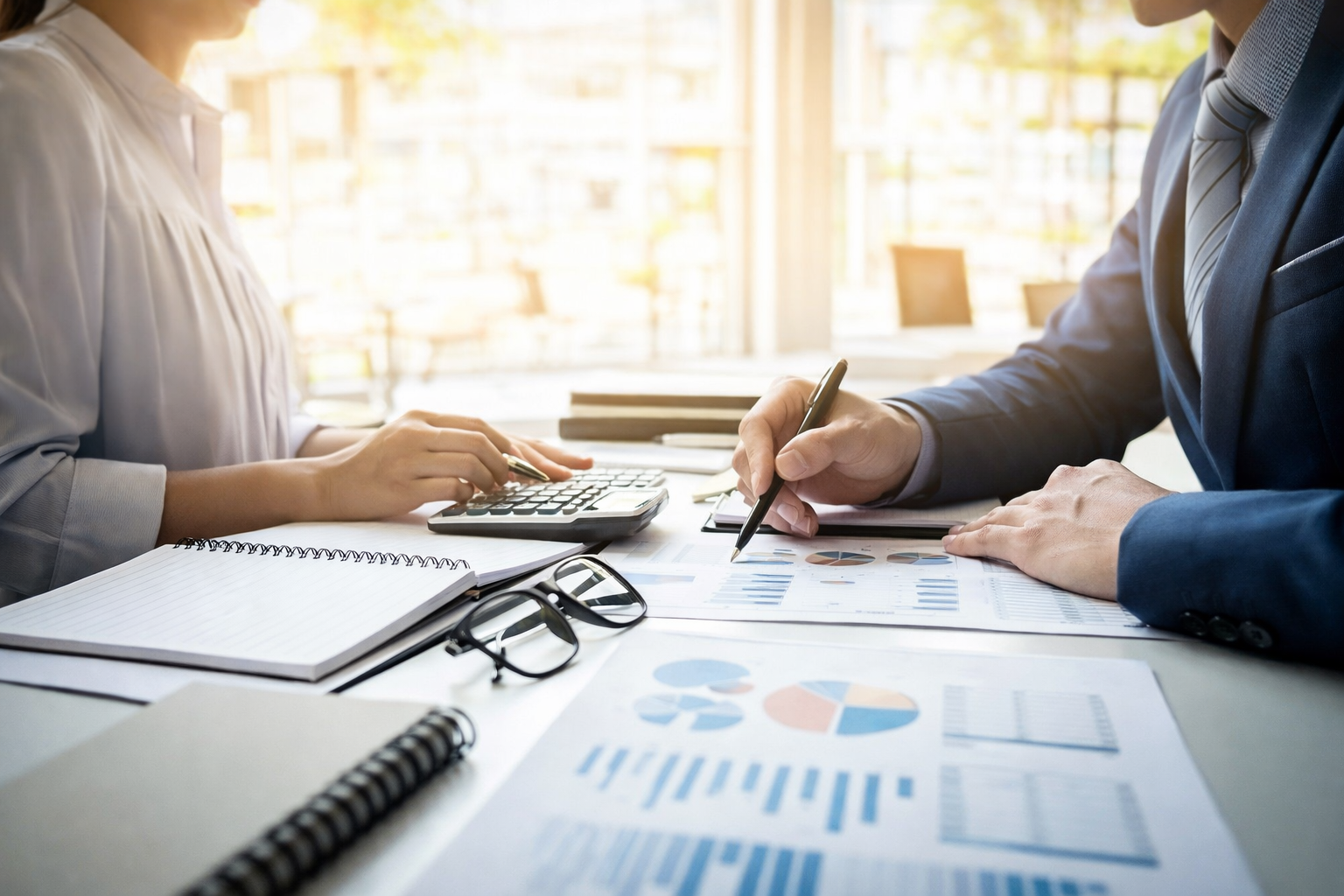 Pessoa analisando finanças